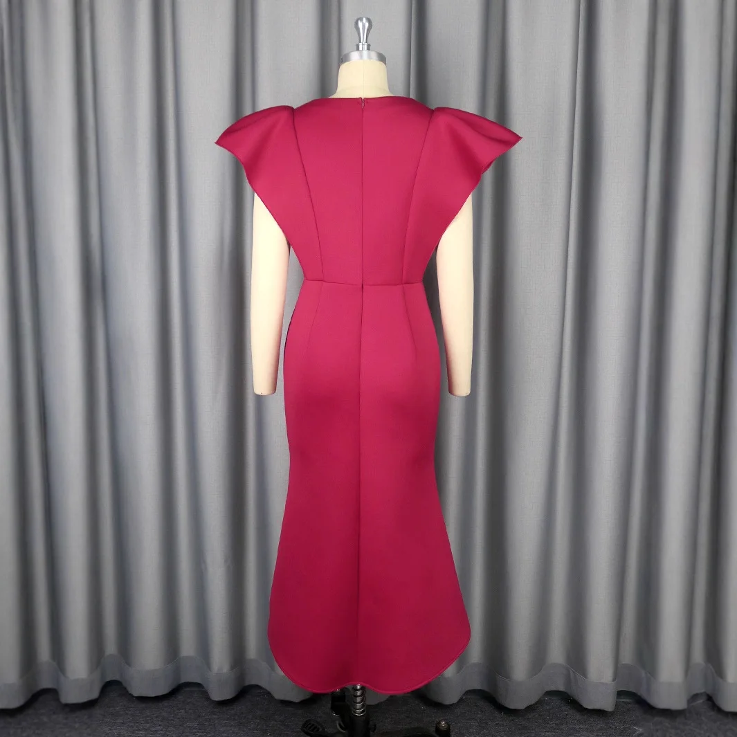 dresses for women's dress V-neck short-sleeved evening dress with ruffled edges summer formal prom elegant party dresses hxy303