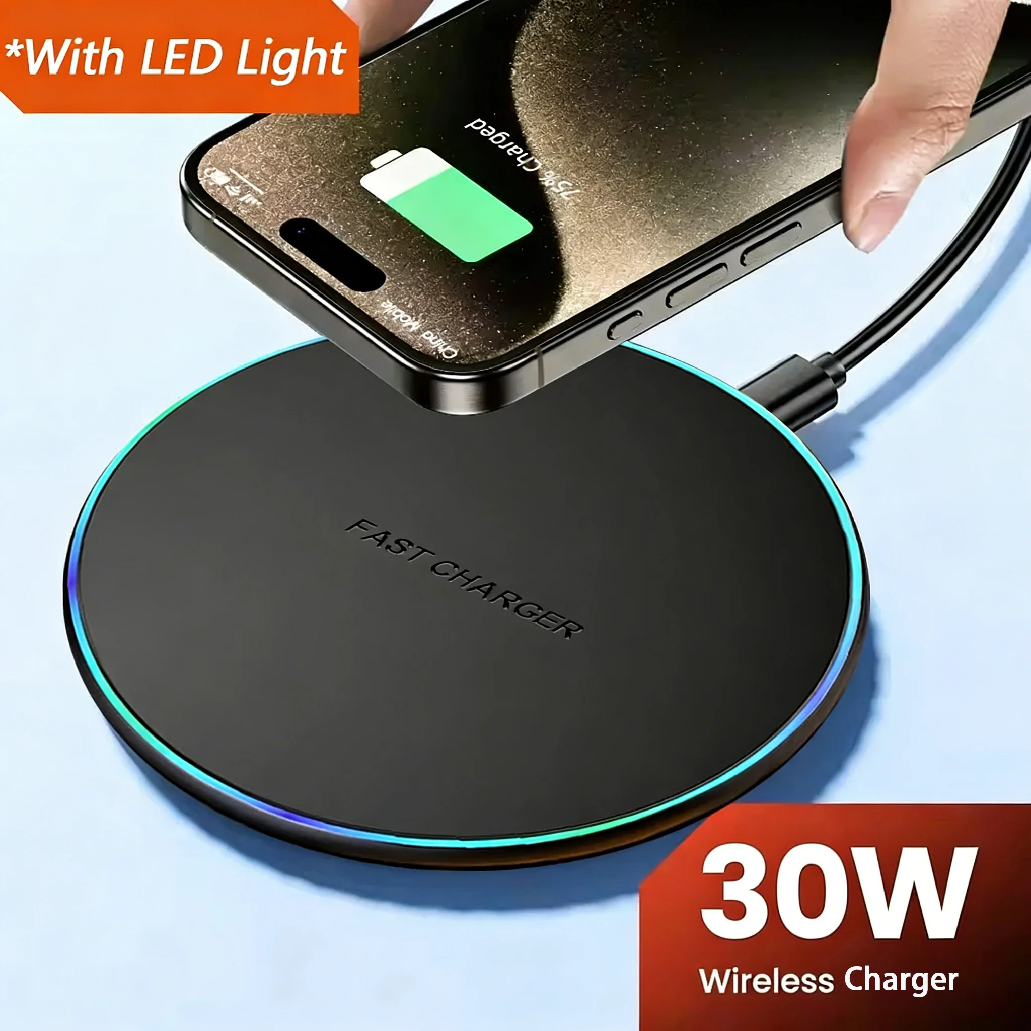 Fast Wireless Charger Stand, Universal Wireless Charging Station Compatible with iPhone 16/15/14/13/12/11 Pro Max, Samsung S25