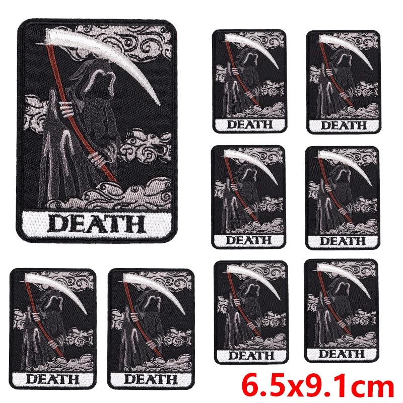 10 Stks/partij Groothandel Schedel Tarot Patch Op Patches Op Kleding Diy Geborduurde Patches Voor Kleding Smeltbaar/Naaien Applique
