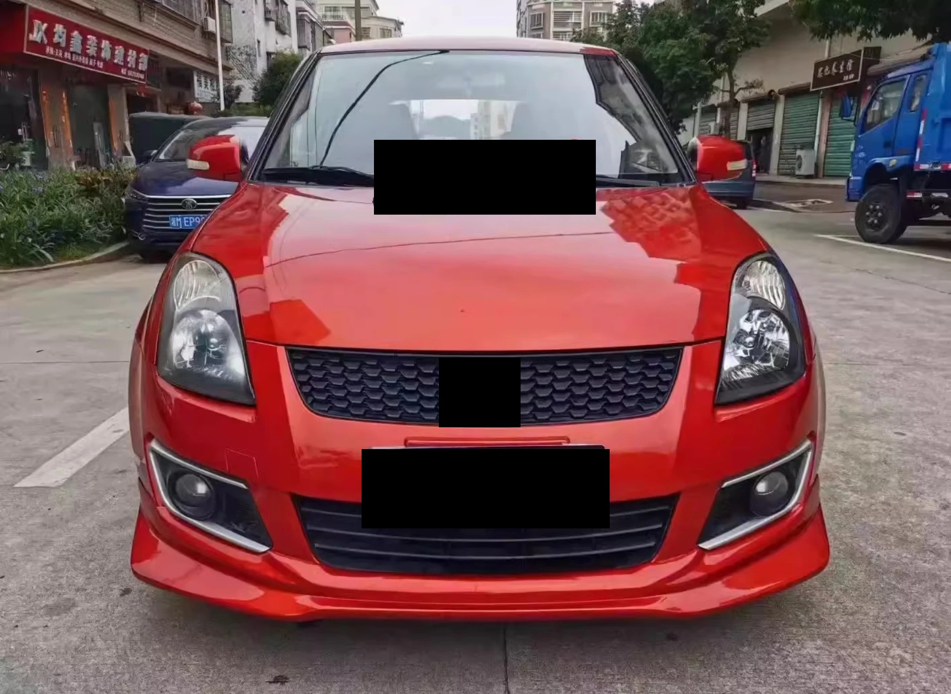 Body Kit Unpainted Front Rear Lip with Lamp Tail Wing For Suzuki Swift 2013-2016 Side Skirt Surround Car Accessories