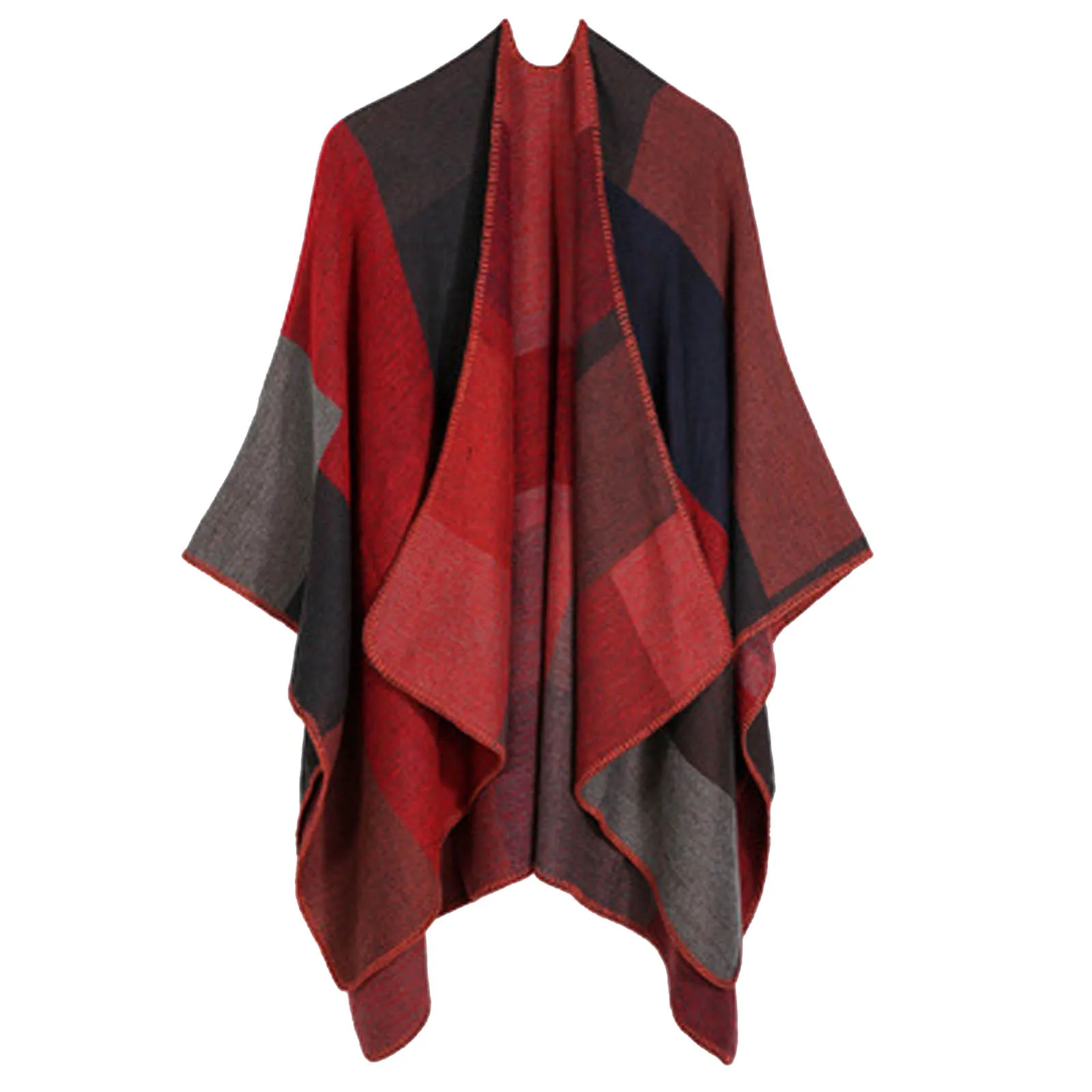 Women Winter Knitted Cashmere Capes Shawl Cardigans Sweater Coat Poncho For Women Elegant Womens Shawl Bufanda Invierno Mujer