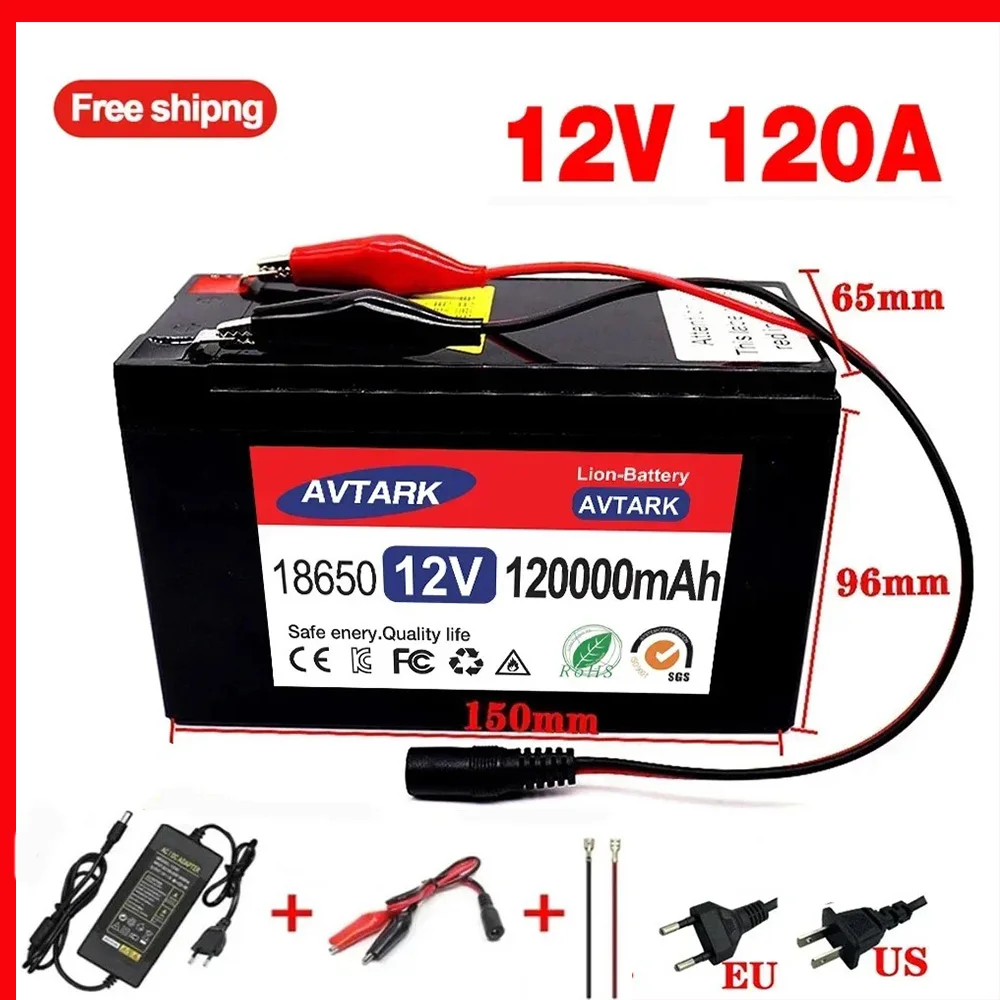 

Upgraded Li Ion 18650 Battery 24v 120A Electric Vehicle Lithium Battery Pack24V-25.2V 120Ah Built-in BMS 70A High Curren