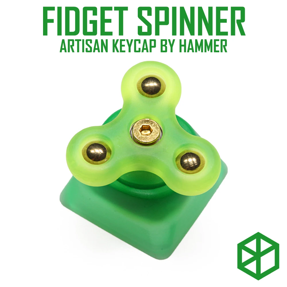 HAMMER FIDGET SPINNER ARTISAN KEYCAP Compatible with Cherry MX switches and clones Resin body black yellow green blue red pink