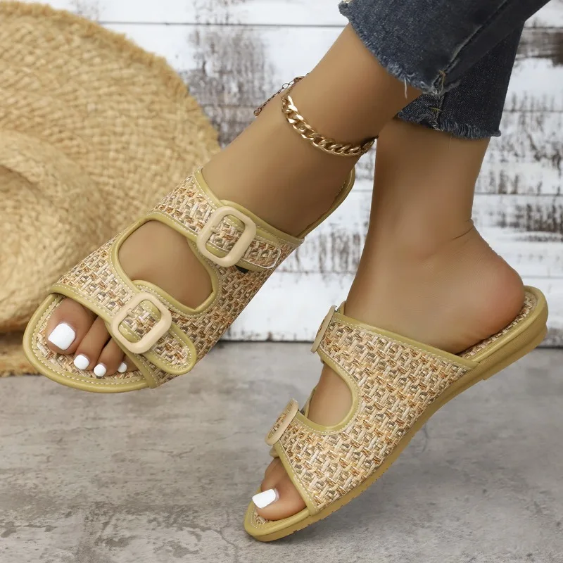 Women Flat Sandal2026new Traditional Craft Hemp Rope Open Toe Soft Soled Shoe Fashiona Style Sexy Women Summer Commuting Slipper