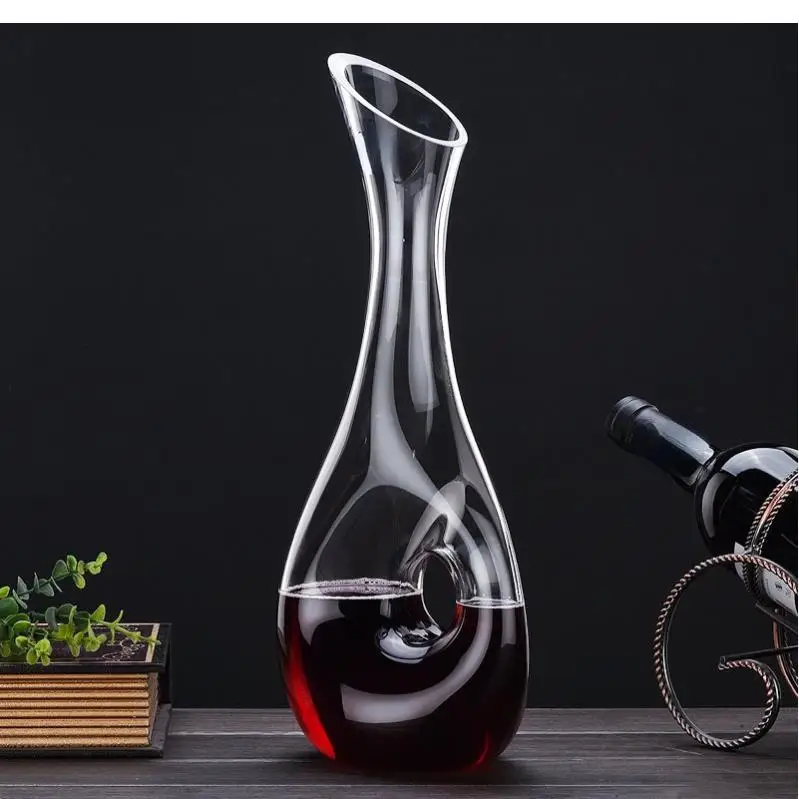 Wine Decanter Lead-free Crystal Glass Home Bars Champagne Pourer Snail Shaped Brandy Bottle Container