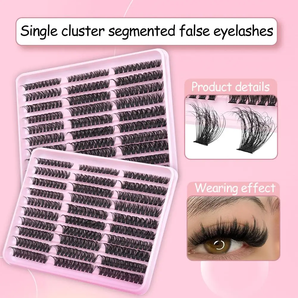 300 Bündel Wimpernverlängerung, flauschiges Volumen, Nerzwimpern, Cluster-Werkzeuge, Make-up-Wimpern, einzelne dicke Zilien ﻿   Falsch F9G3