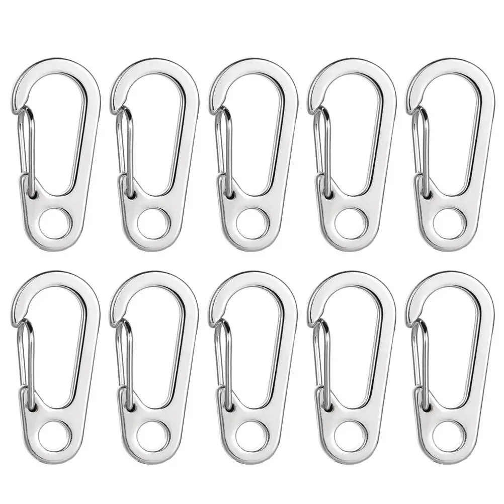 10 Pcs Hanging Keychain Bulk Carabiner Clips Heavy Duty Hooks Climbing Buckle Shaped