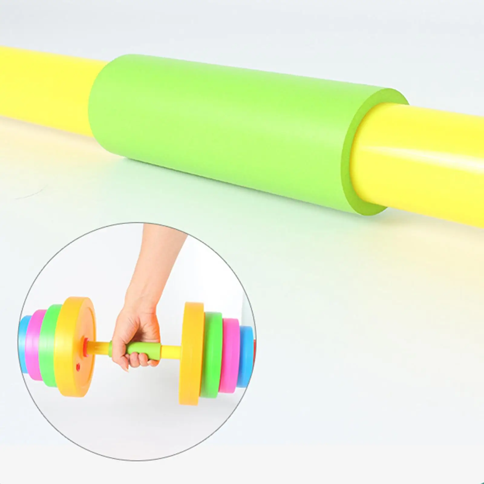 Children Weightlifting Toy Set Plastic Barbell Dumbbells for Toddler Exercise Hand Eye Coordination Interactive Gym Pretend Play