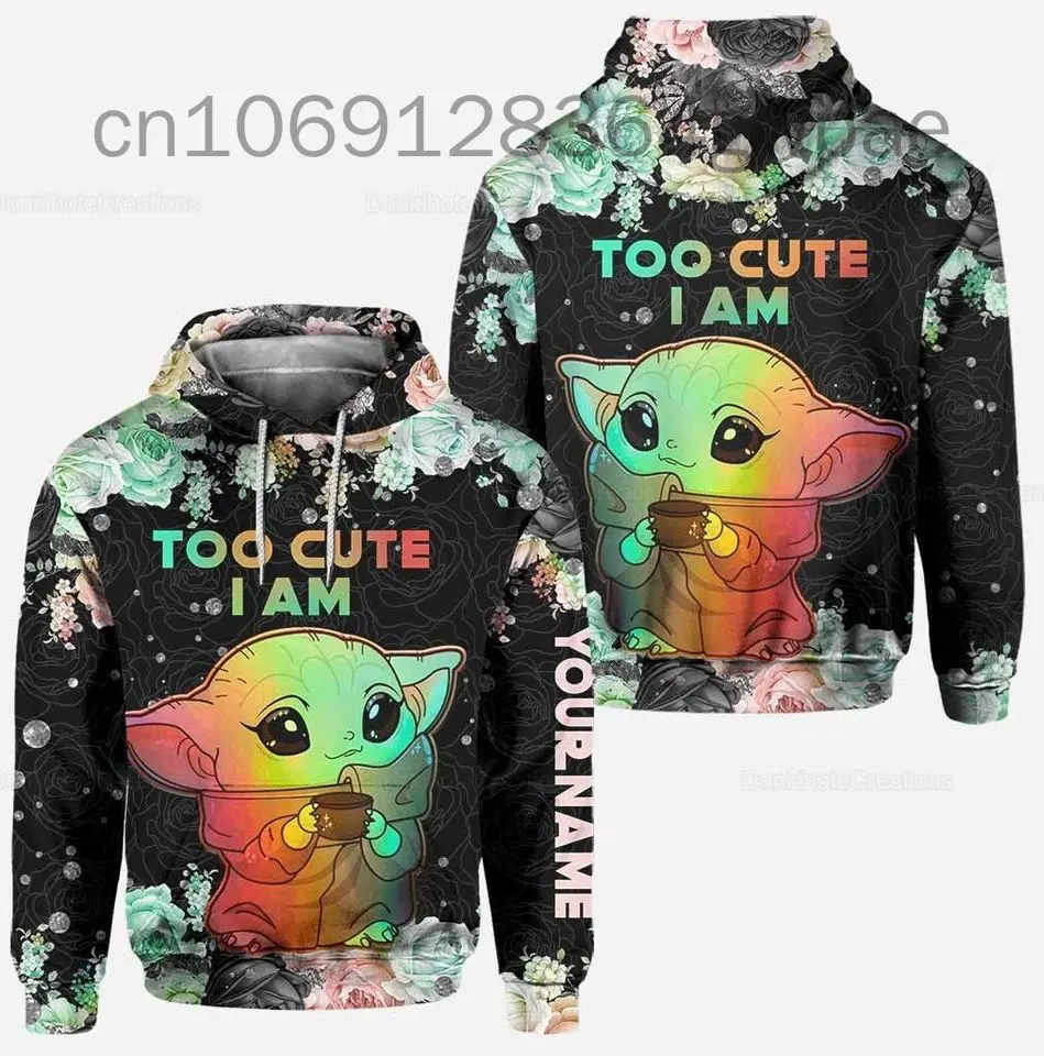 2024 Disney 3D Hoodie Men\'s Women\'s Fashion Oversized Sweatshirt Crossover SW Stitch Baby Yoda Black Blue Green Hoodie 2022