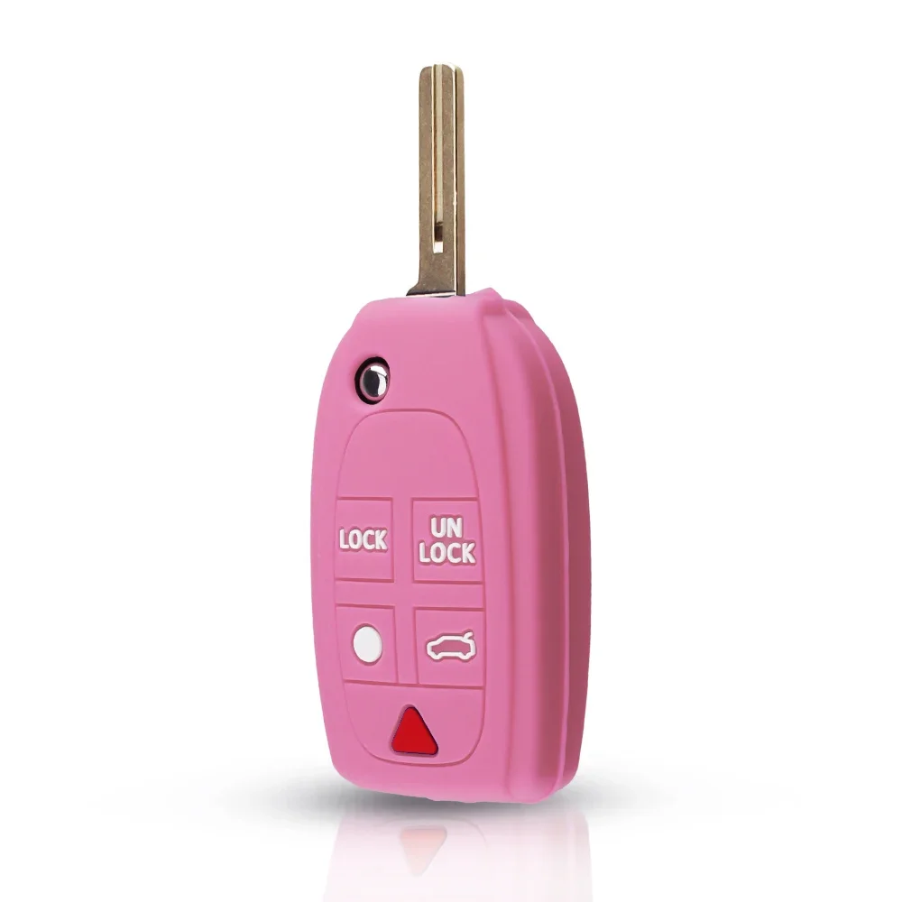 KEYYOU 5 Tasten Neue Auto Schlüssel Abdeckung Für Volvo XC90 S80 XC70 S60 V70 Silikon Fern Flip Klapp Schlüssel Fall fob Abdeckung Haut Halter