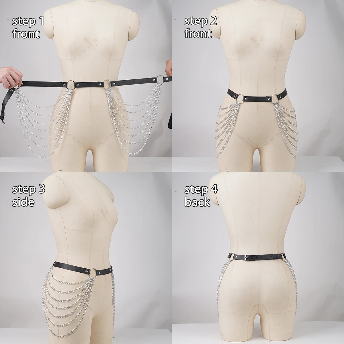 المرأة مثير البطن سلسلة الفخذ حزام الملابس الداخلية الجلدية BDSM عبودية حزام الساق سلسلة القوطية صنم الملابس والاكسسوارات