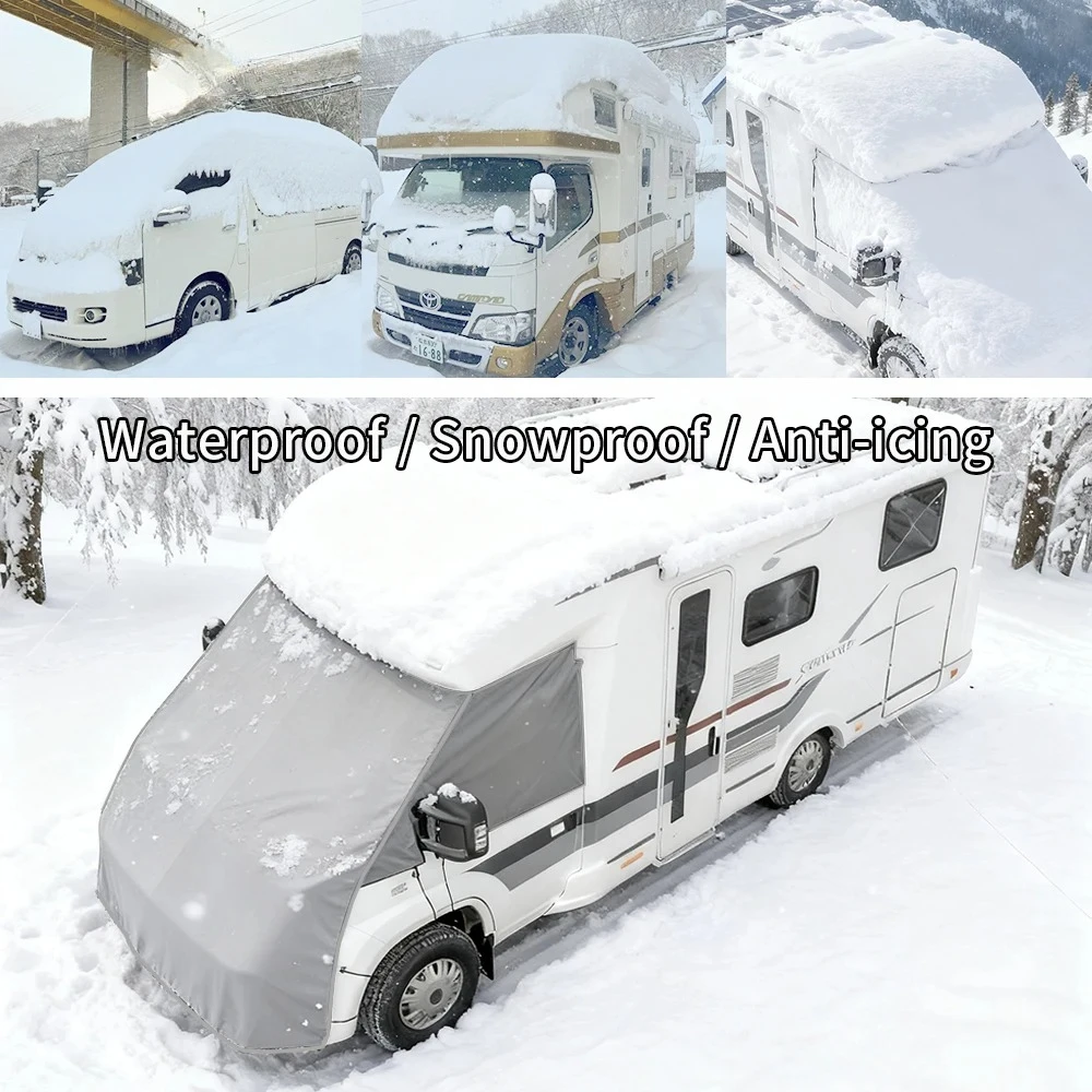 Caravan Motorhome Cover Leaf Car Protector Tailgate Sunshade Rain Awning Tent Anti-Tear Waterproof for RV Windscreen Frost Cover