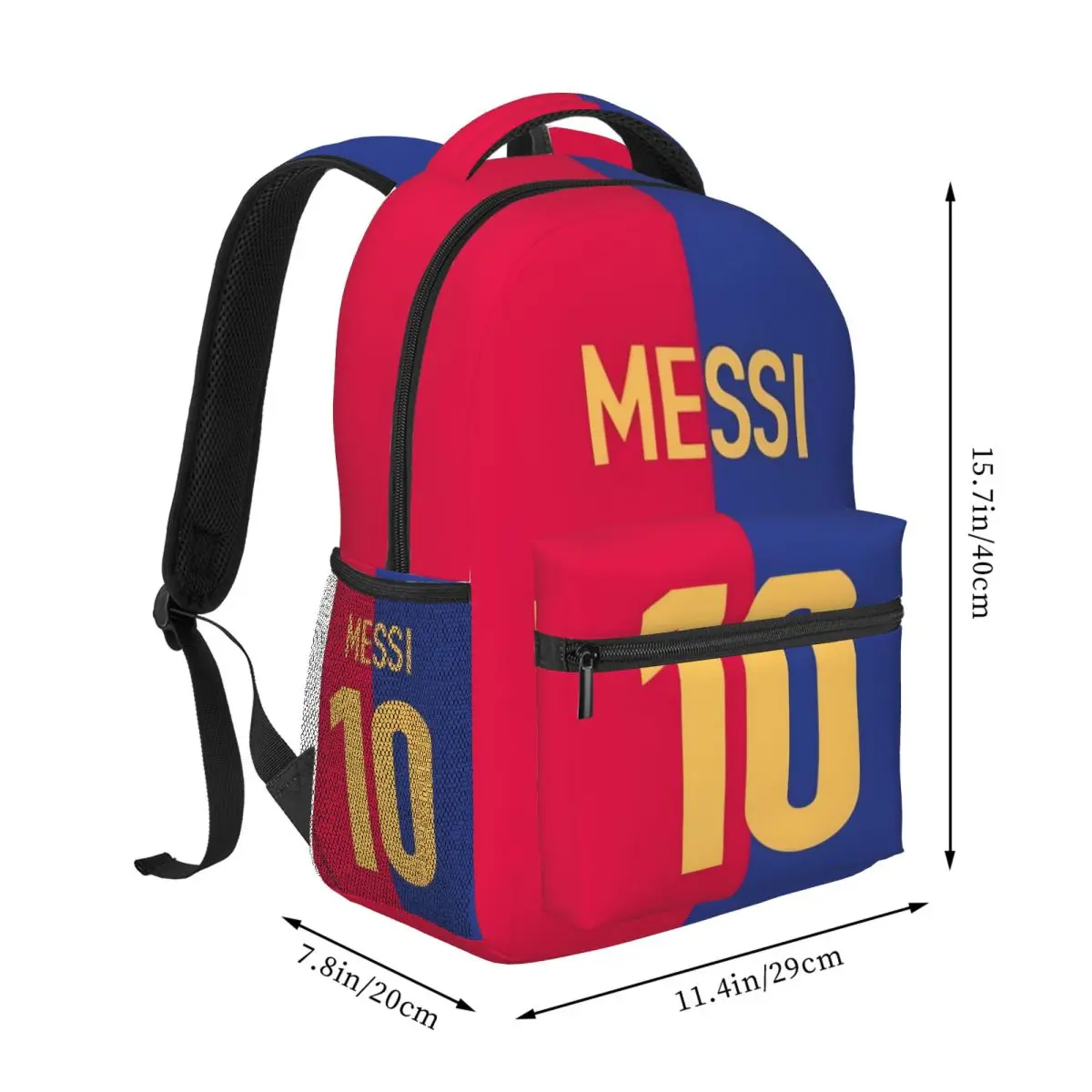 Argentina Number 10 Messi New Fashion High Capacity Waterproof College Backpack Trendy Laptop Travel Book Bag 17in