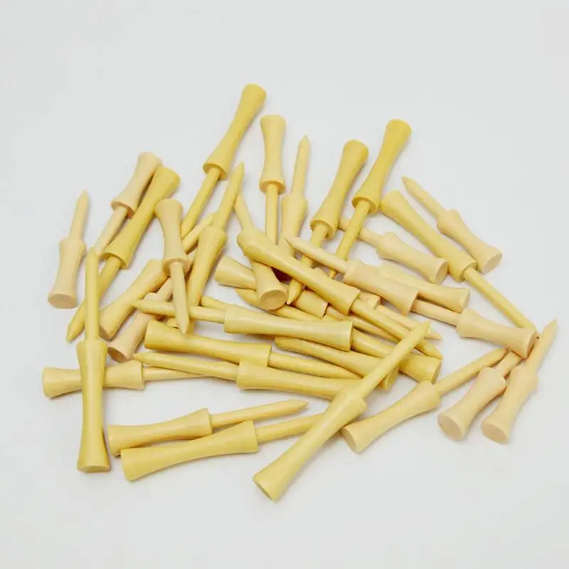 Wood Golf Tees 35pcs Unbreakable Golf Tees Stay Balanced Reduce Friction Stable Durable Natural Professional Golf Tees