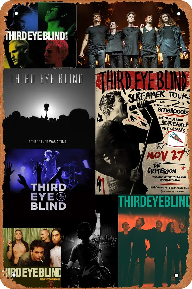 Vintage Music Tin Sign,Third Eye Blind Poster,Metal Sign for Wall Decor