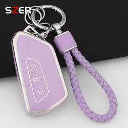 TPU Car Key Case Cover For VW Volkseagen Golf 8 MK8 ID.3 ID.4 Cupra Skoda Octavia A8 SEAT Leon MK4 2020 2021 Formentor Tarraco