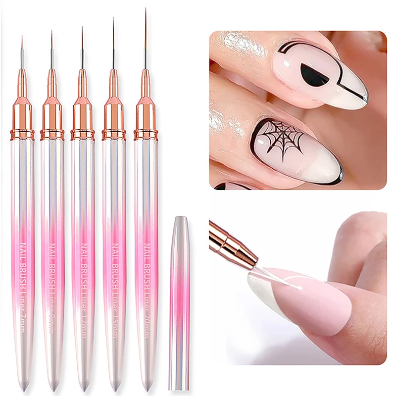 1PC Nail Art Brush Liner Drawing Painting Pen Gel Nail Polish French Style Draw Paint Brushes Manicure Tools Accessory