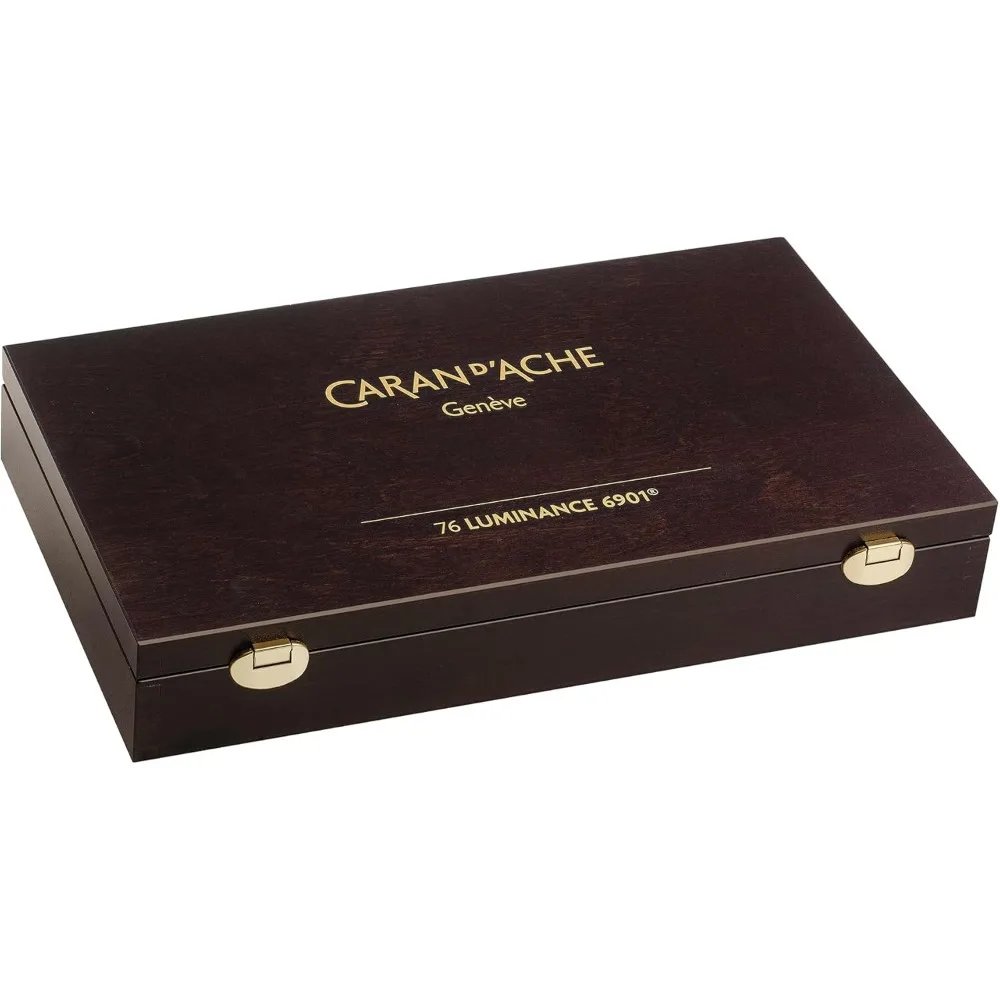 CREATIVE ART MATERIALS Caran D'ache Luminance Colored Pencil Sets Set of 80 Wood Box (6901.476)