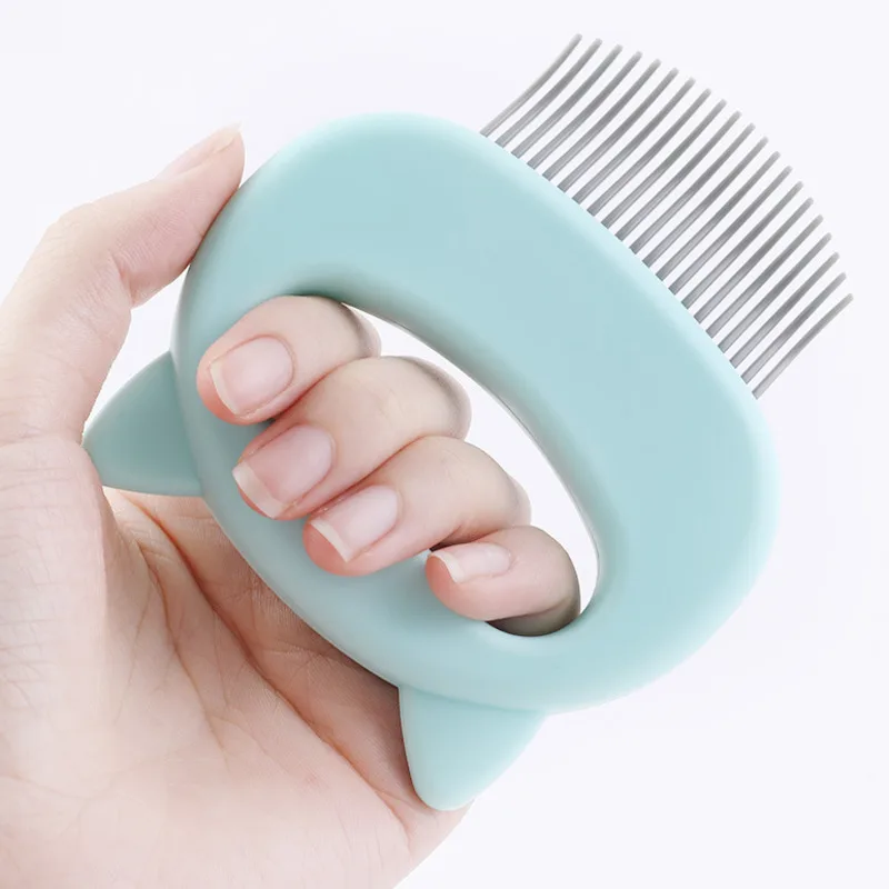 Pet Hair Removal Massaging Shell Comb Soft Deshedding Brush Grooming and Shedding Matted Fur Remover Dematting Tool for Long