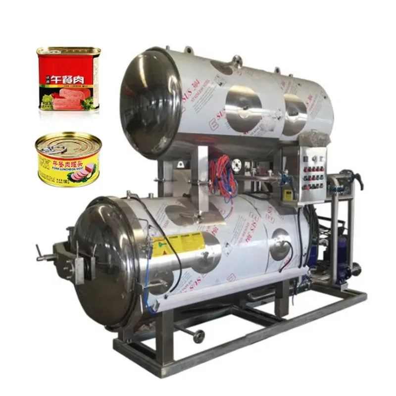 Factory Price SUS304 Water Immersion & Spray Retort, Automatic Sterilization Pot for Vacuum Packed Meat, Customizable