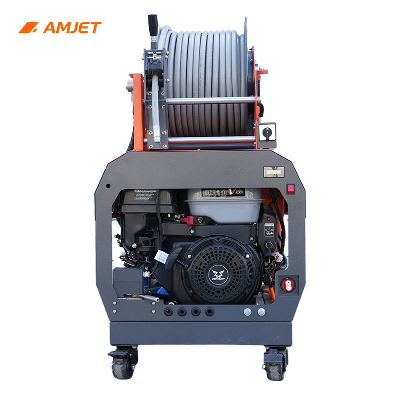 AMJET 200bar 35lpm Sewer Line Cleaning Machine  50m 5/16'' Hose Jetting System for Residential Drainage Pipes Jet Drain Cleaner