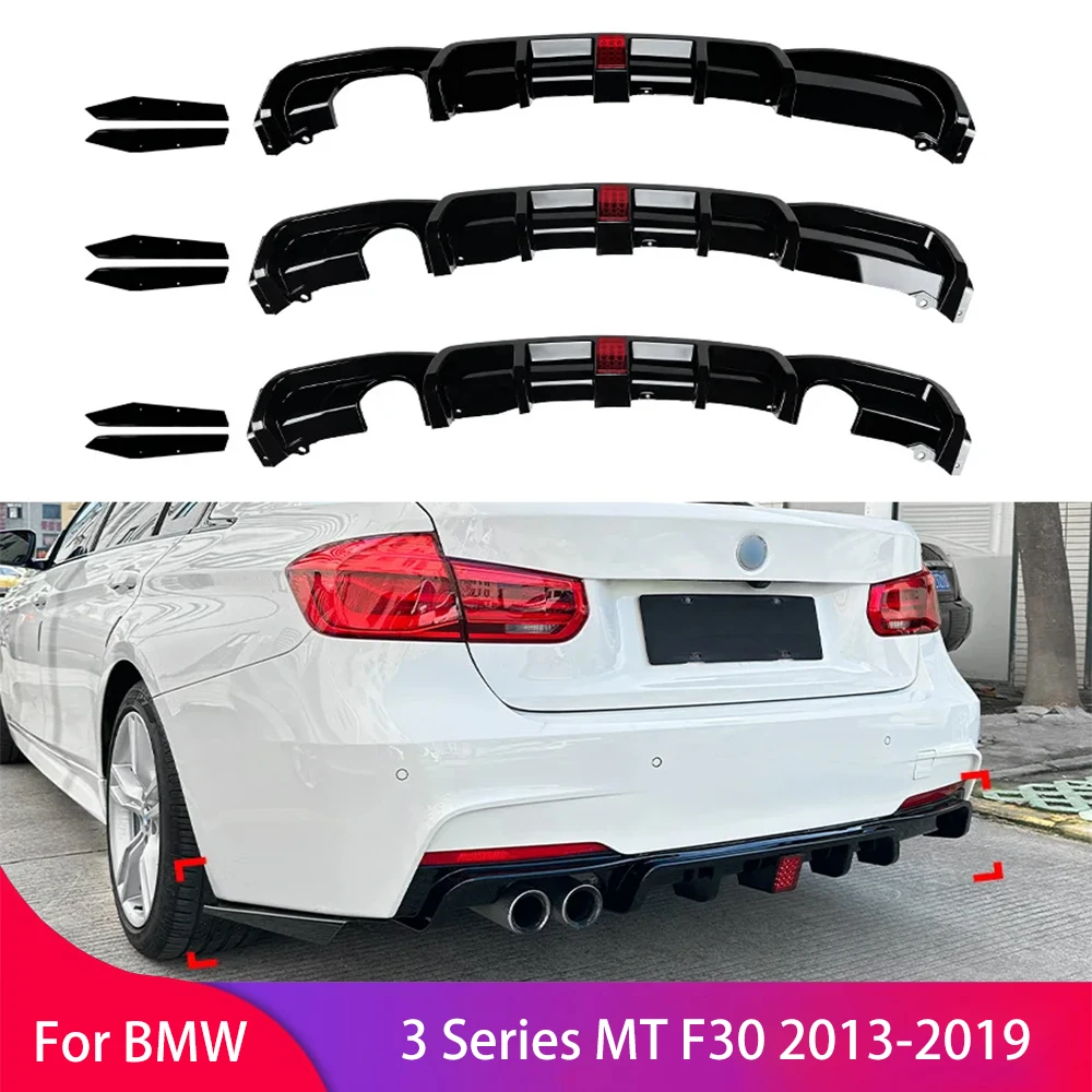 Rear Brake Light Lamp Bumper Lip Diffuser Spoiler for BMW 3 Series MT F30 2013-2019Rear Bumper Protection Surround Posterior Lip