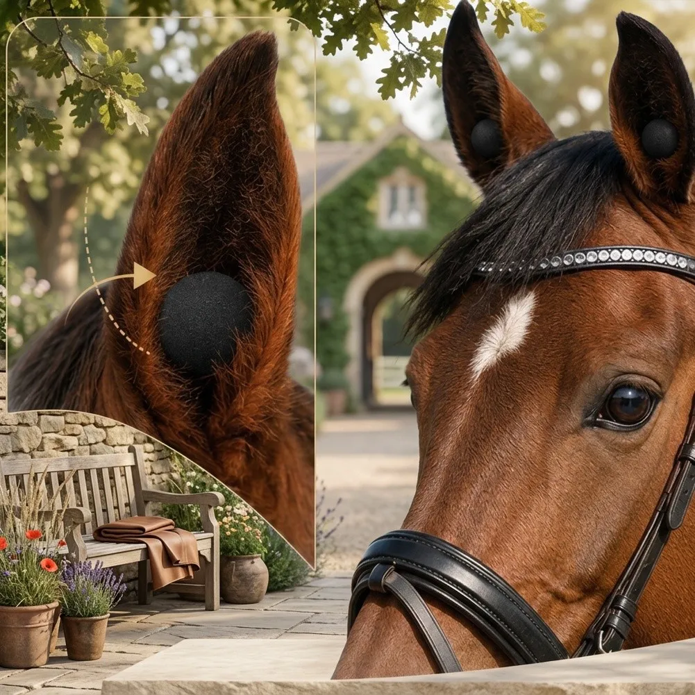 Horse Earplugs 4 Count Soft Foam Design with Storage Tube for Equestrian For Shows Daily Training and Transport