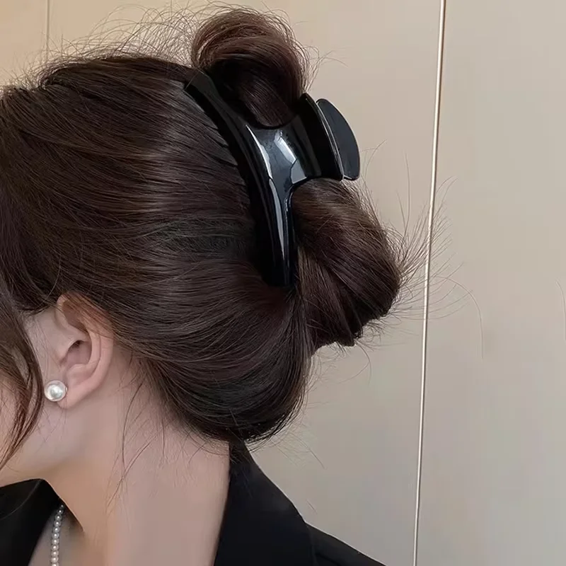 Extra große elegante Haarklammer, bogenförmig, geometrisch, Hai-Clip, Haarklemmen, greifen Sie einfache Vintage-Haar-Accessoires für Damen – Detail 9