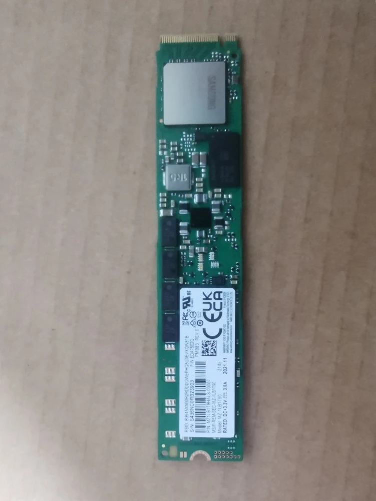 Imagem -06 - Internas de Estado Sólido Pcie Desktop Servidor para Desktop Samsung Pcie Pm983 M.2 Nvme 22110 .84tb 192 tb 384 tb Unidades