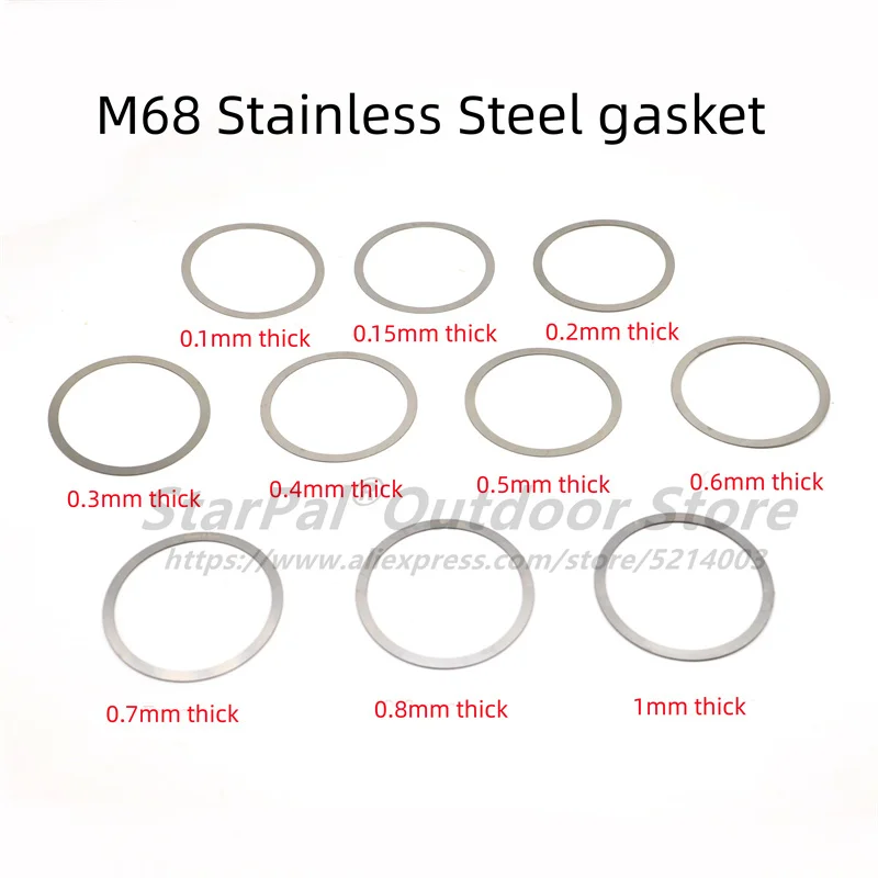 StarPal M68 Flange Piece 0.1-1MM a Total of 10 Specifications Stainless Steel Flange Gasket (a Piece)