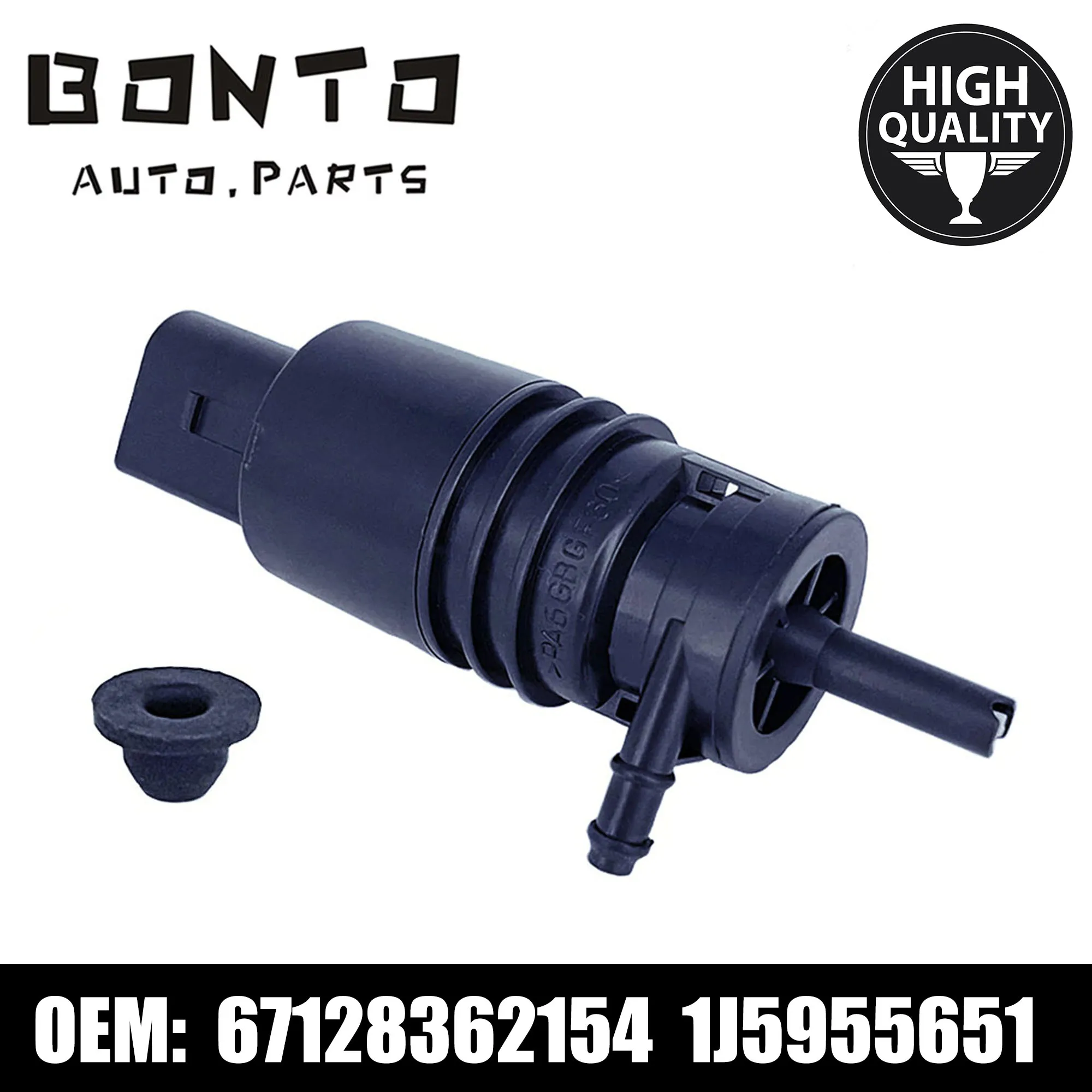 BONTO Windshield Washer Pump For BMW E46/E39/E36 M3 M5 X3 X5 Z3 318i 323i  with Grommet, Replaces 67128377612, 21323-232316B