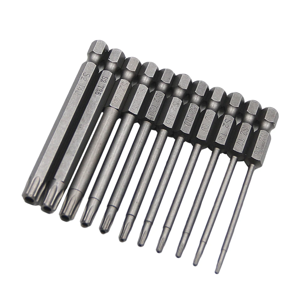 

11 pcs Hollow Plum 75Mm S2 Alloy Steel Magnetic Batch Head Handle Screwdriver Bits Set For Electric Drill Wear Resistant