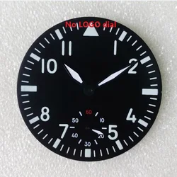 38.9mm 6498 Black Dial Gun Color Watch Hands White Number Green Luminous Suitable For ETA6498 ST3621 Movement Can Be Customized