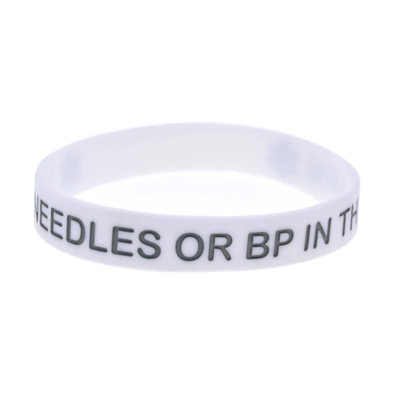 50 Stück medizinische Gummiarmbänder, keine Nadeln oder Blutdruckmessung erforderlich, Silikon-Armband, tragbares Krankenhaus-Identifikationsarmband – Detail 3