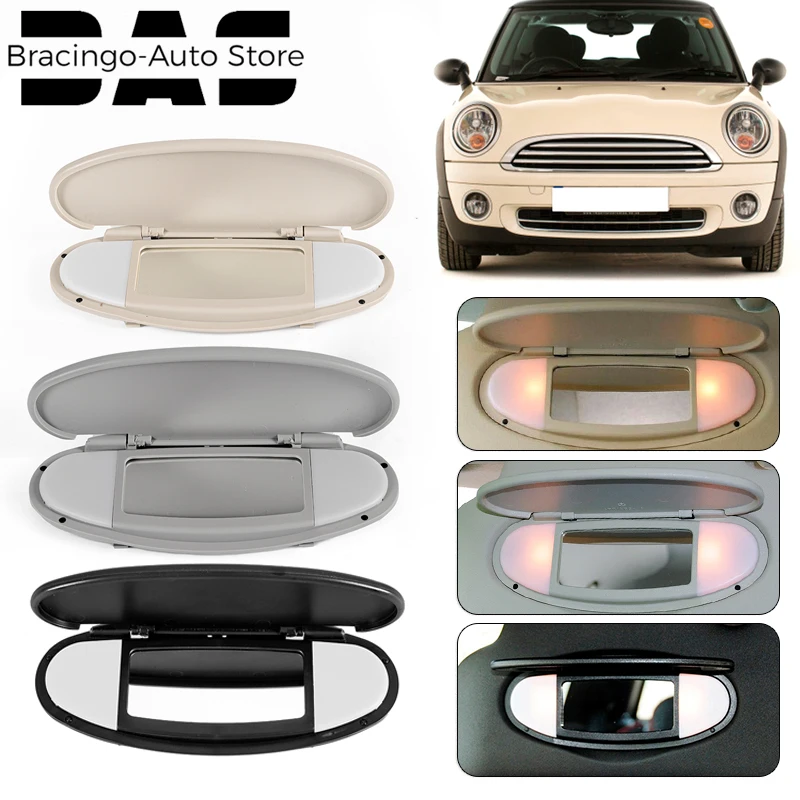 

Fit For BMW Mini R55 R56 R60 2007-2015 1piece Sun Visor Vanity Mirror Cover with Light Lamp Cap Lid Car Interior Make Up Mirror