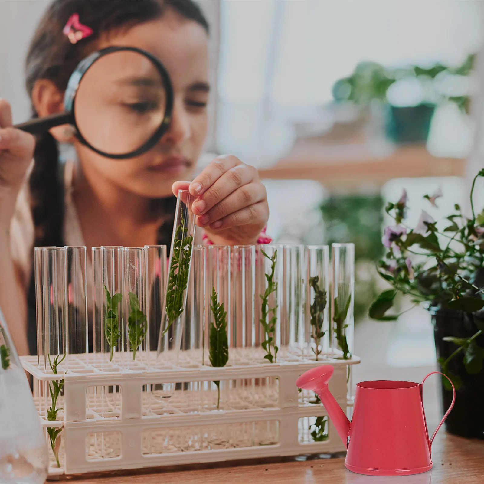 4 قطعة مسقاة صغيرة معدن الحديد المحمولة حديقة غلاية للنباتات الداخلية في الهواء الطلق أصيص للزهور الصغيرة أداة التدريس #1