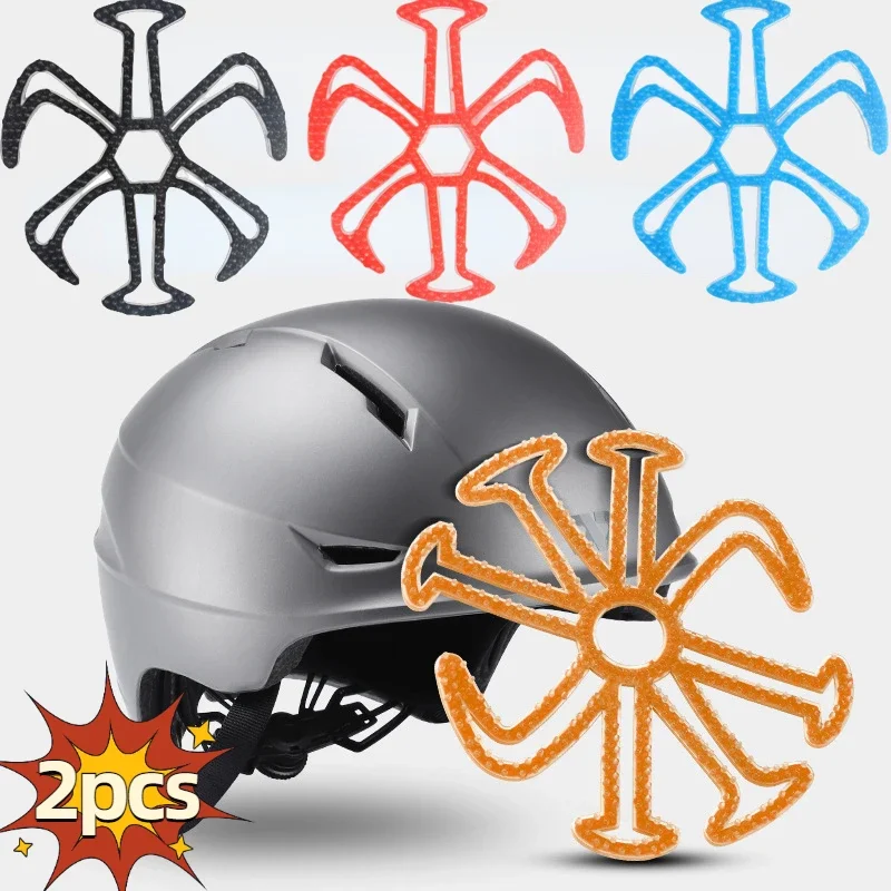 2pcs Flexible Helmet Inner Silicone Pad Ventilate Anti-deformation Helmet Liner Pad Padding Motorcycle Bike Helmet Accessories