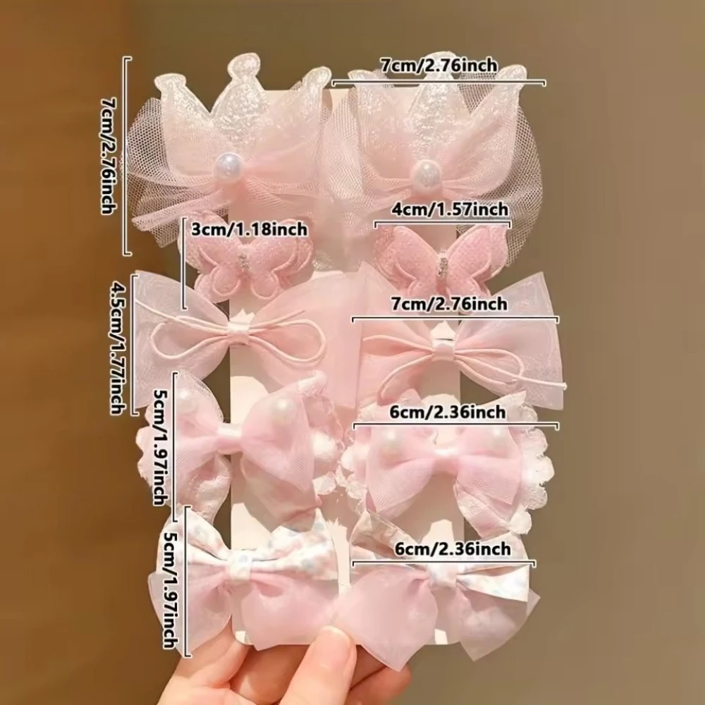 10Pcs/Set Cute Bows Baby Hairclips Lace Flower Children Girls Hairpins Hairdresses Baby BB Clip Gifts view 4
