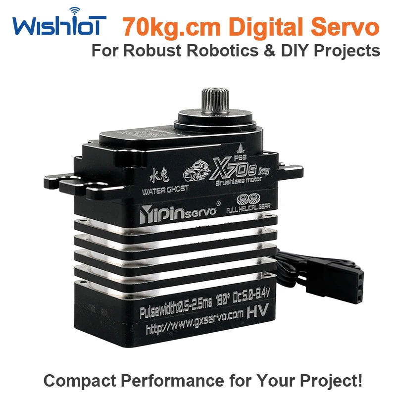 Digital Servo 70kg Brushless Motor 180 Degree High Torque Full Metal Case Steel Gear for RC Car Robot Airplane Parts DIY