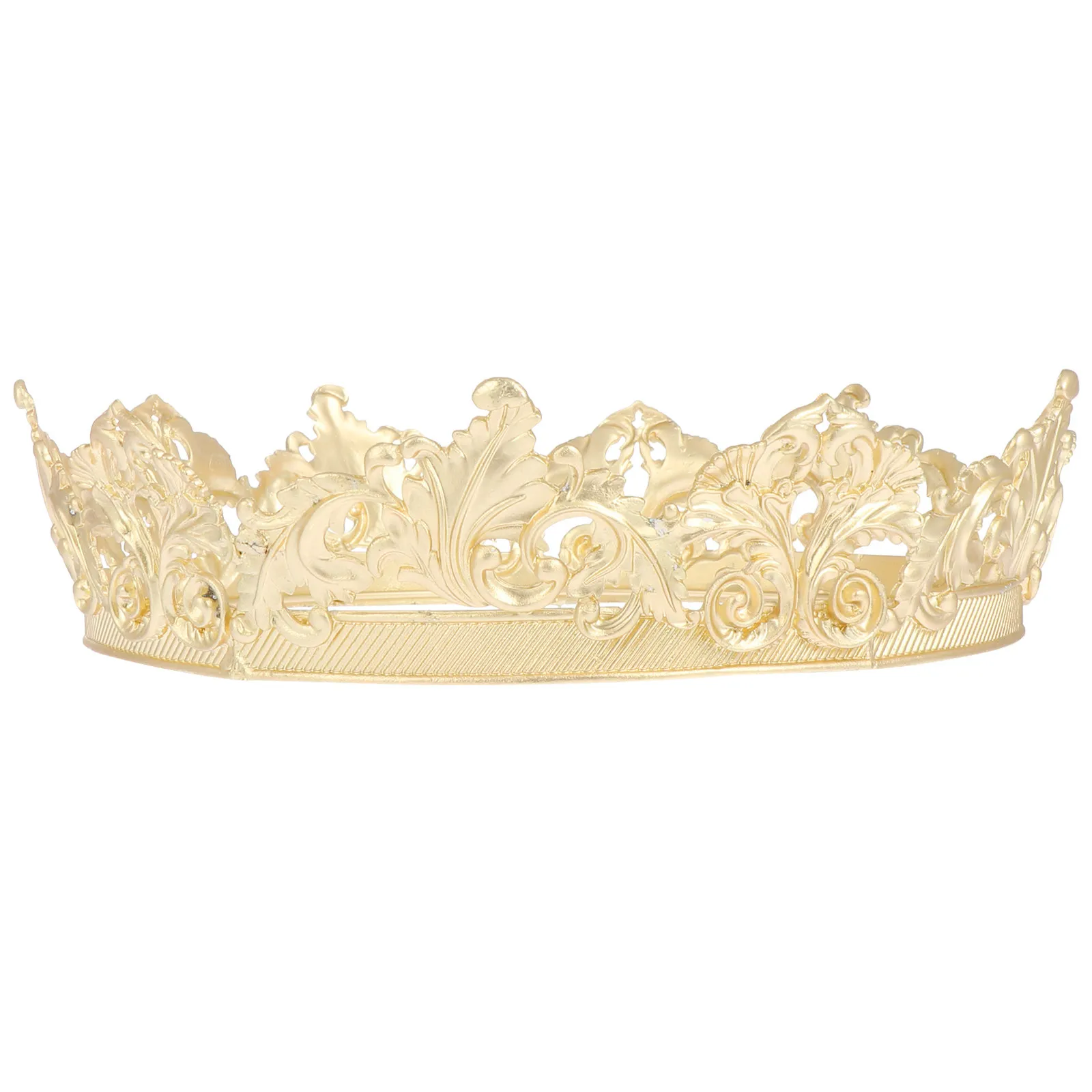 

1Pcs Exquisite Metal Crown Unisex King Queen Tiara for Wedding Birthday Christmas Halloween Costume Party Performance Prop