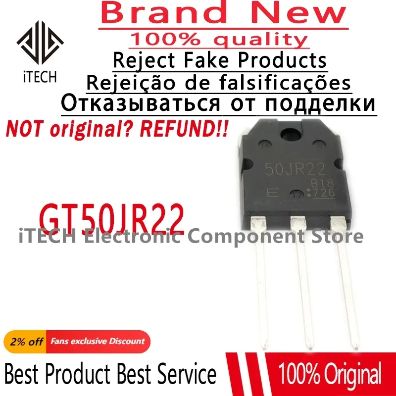 (10-100)pcs/lot Original GT50JR22 50JR22 TO-247 IGBT Power Transistor 50A 600V 100% New and Genuine