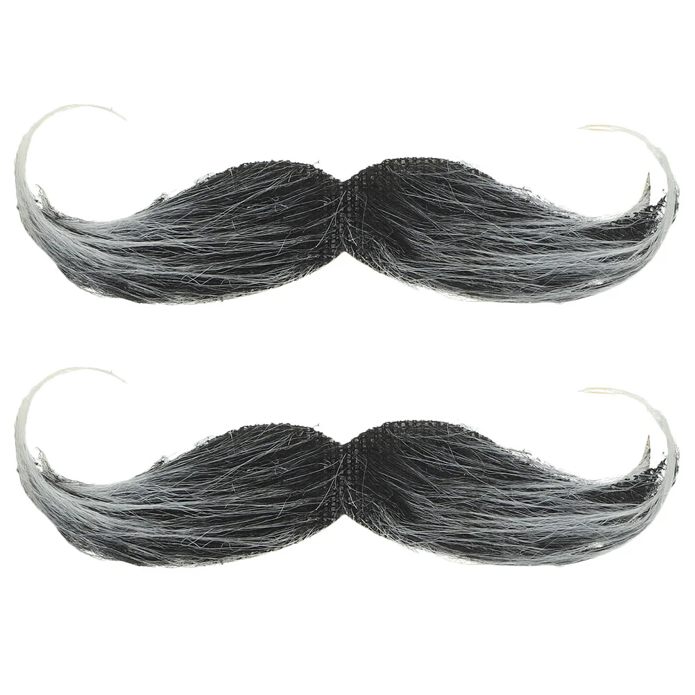 

2 Pcs Halloween Wax Simulation Lifelike Mustache Realistic For Party Handlebar