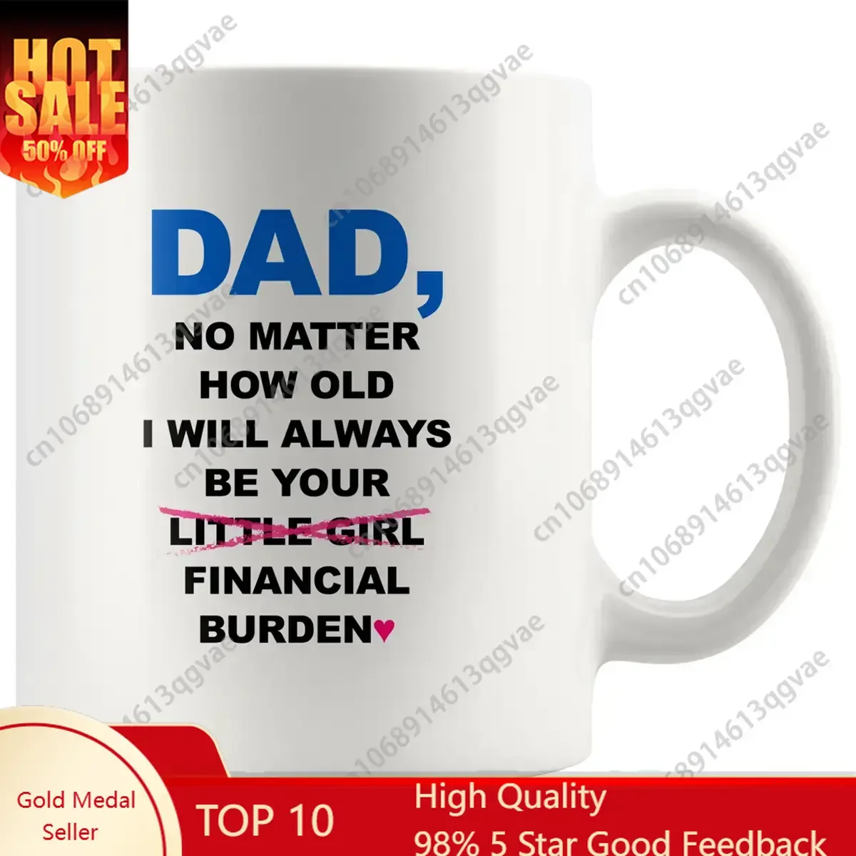 

Dad No Matter How Old I Will Always Be Your Financial Burden Coffee Mug Gifts for Dad From Daughter Birthday Fathers Day Chris