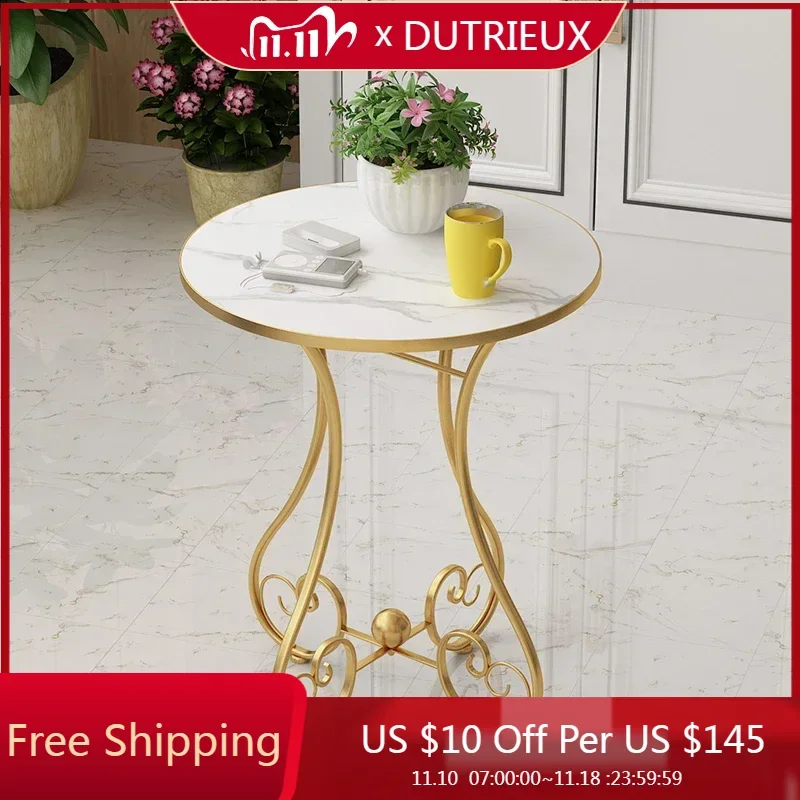 

Nordic Living Room Coffee Table Modern Round Premium White Coffee Tables Marble Effect Luxury Table Basse De Salon Furniture