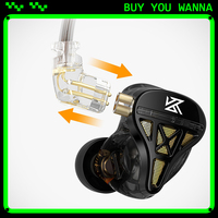 KZ DQS Metal Wired Earphones With Microphone In Ear Earbuds Headphones HiFi Bass Monitor Sport Music Stereo Detachable Headset