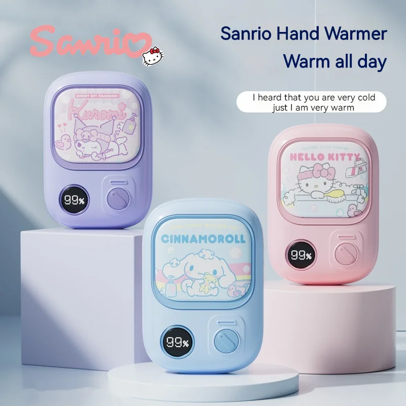 

Sanrio Cartoon Hand Warming Treasure Power Bank 2-in-1 Portable Kitty Kuromi Cinnamoroll Winter Warm Warmer Kids Christmas Gift