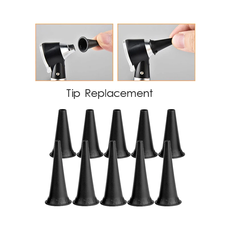 10PCS/Box Adult Child Reusable Medical Speculum Replacement Accessory Disposable Nozzle Ear Otoscope Specula Funnel Tip Cone A3