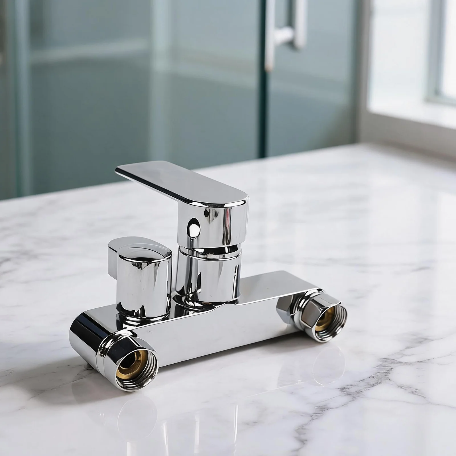 Brass Side Open Shower Mixer Valve with Dual Handle Temperature Control and 3 Spray Patterns Rainfall Massage Mist
