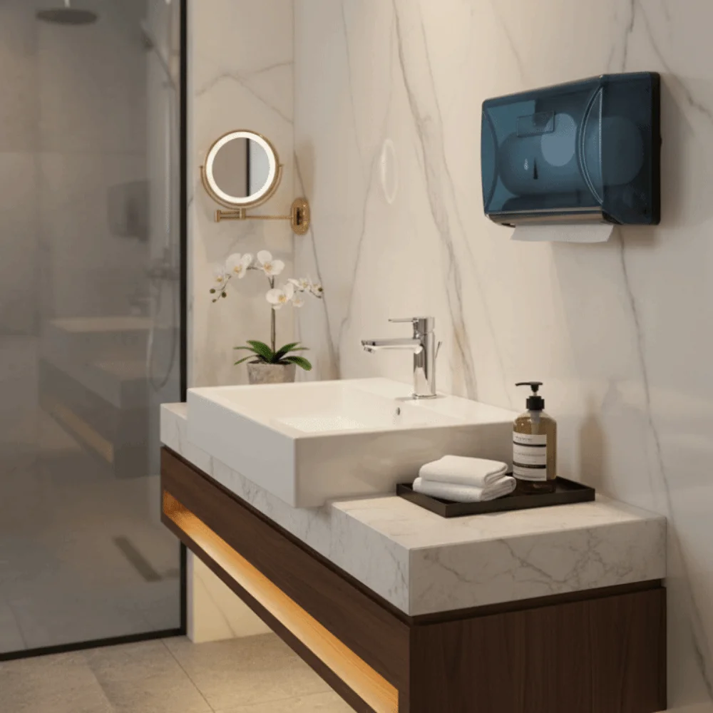 Waterproof Wall-Mounted Tissue Dispenser Large Capacity Modern Design Paper Towel Storage Box Plastic Tissue Holder Bathroom - view 3