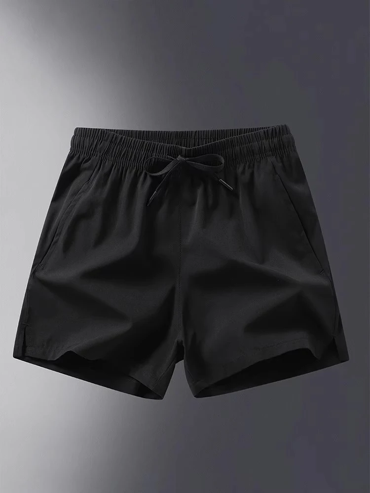 Ords da uomo in seta di ghiaccio estivo sottile Qui Dry Tee-quarter pantaloni casual da spiaggia larghi alla moda in nylon spandex motivo geometrico